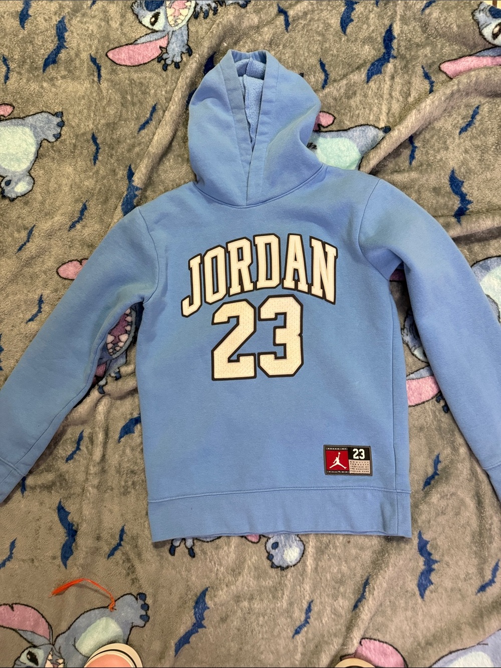 Jordan Kids Light Blue Pullover Hoodie with 23 Graphic